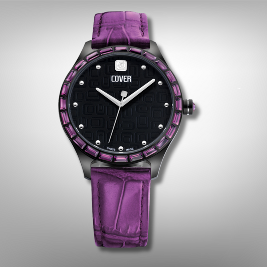 Cover Co164.06 Damen Quarzuhr mit Swarovski Steinen Lederarmband  Co164BPL1PU/SW